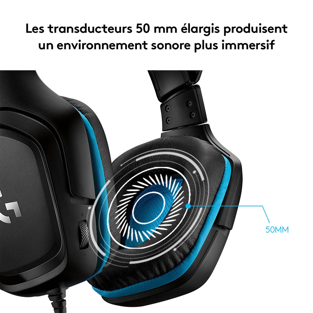 Logitech G432 Casque Gamer Filaire, Son 7.1 Surround