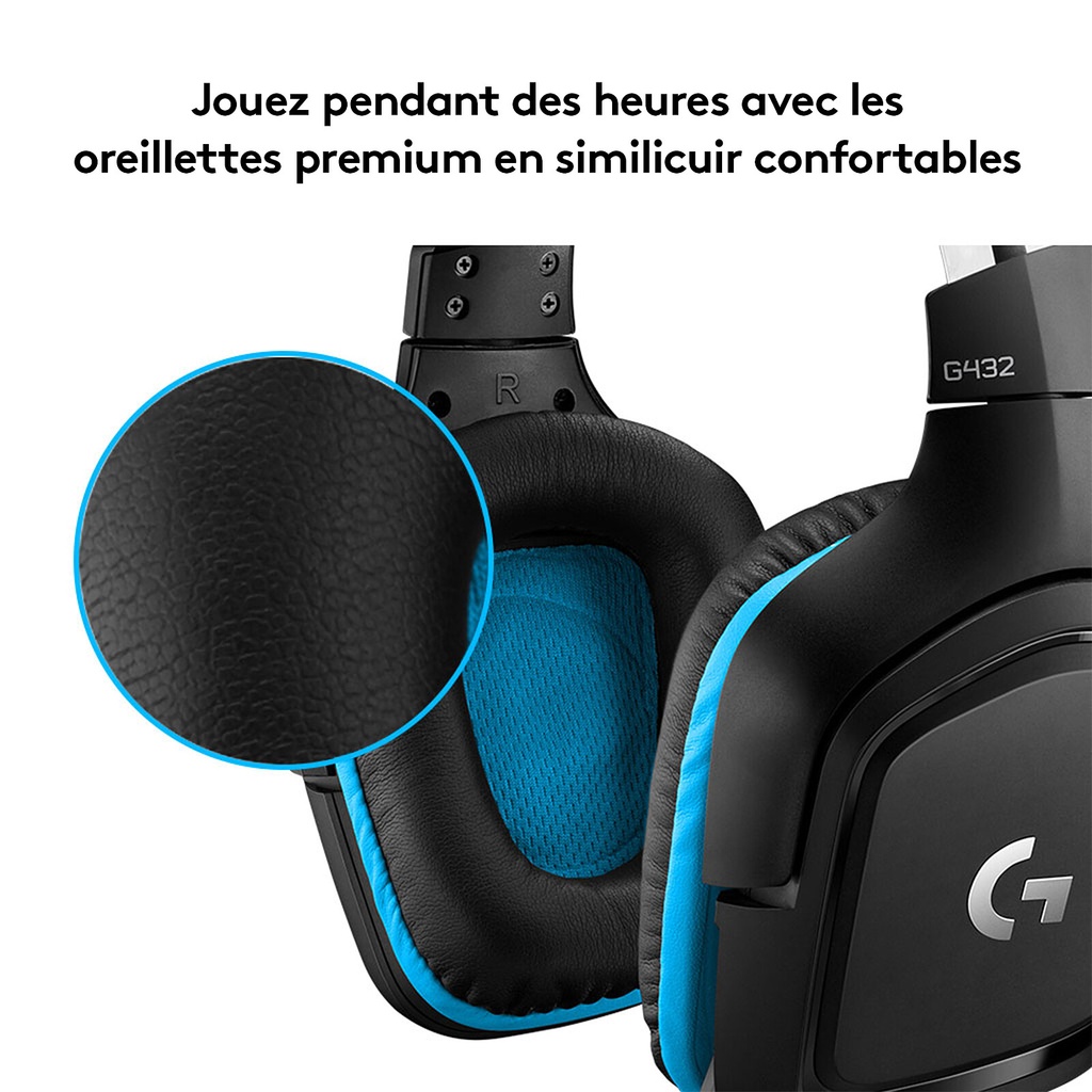 Logitech G432 Casque Gamer Filaire, Son 7.1 Surround