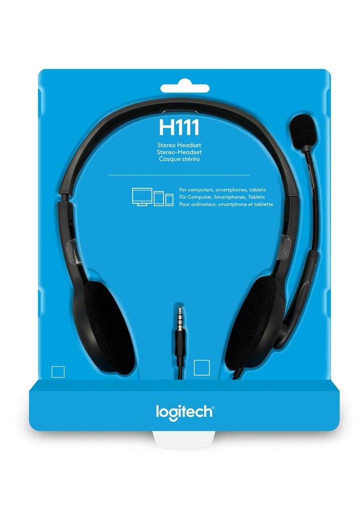 Logitech H111 Casque Avec fil Arceau Bureau/Centre d'appels Gris