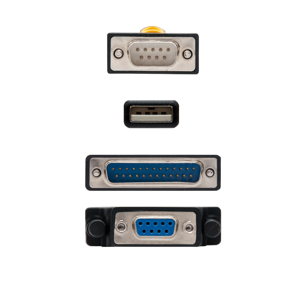 Nanocable Convertisseur USB vers Série pour Imprimantes - Type A/M-RS232 DB9/M DB25/M - 1,8 m - Noir