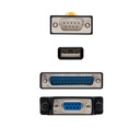 Nanocable Convertisseur USB vers Série pour Imprimantes - Type A/M-RS232 DB9/M DB25/M - 1,8 m - Noir