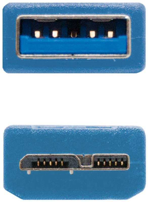 Câble Nanocable USB-A 3.0 Mâle vers Micro-USB 3.0 Mâle 1m - Couleur Bleu