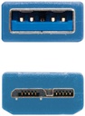 Câble Nanocable USB-A 3.0 Mâle vers Micro-USB 3.0 Mâle 1m - Couleur Bleu