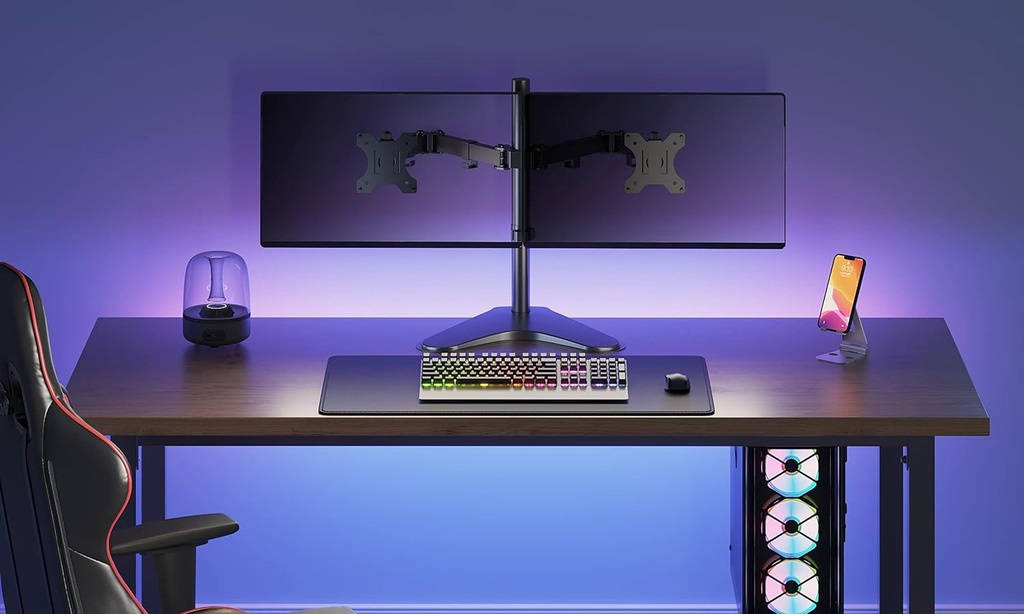 D550DDBLACK, est un montage inclinable, pivotant et rotatif, pour 2 écrans plats jusqu'à 32".