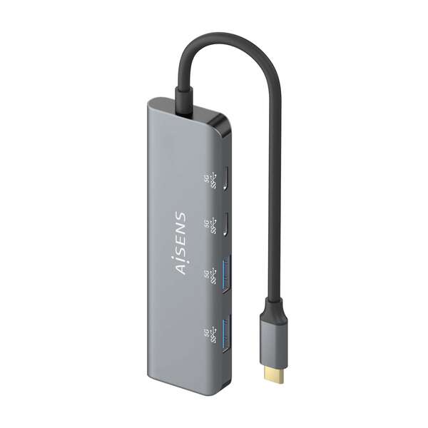 Aisens Hub USB 3.2 GEN1 5G USB-C - USB-C/M-2xUSB-C/H-2xUSB-A/H - 15cm - Color Gris