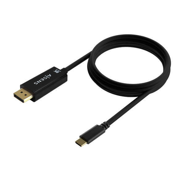 Aisens Câble Convertisseur USB-C vers Displayport 8K@60Hz - USB-C/M-DP/M - 1,8m - Noir A109-0689