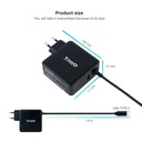 Chargeur Universel pour Ordinateur Portable Tooq 65W USB-C Compatible PD Câble 1,80m