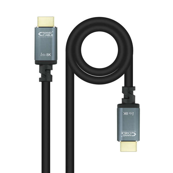 Nanocable HDMI 2.1 IRIS 8K Mâle vers HDMI 2.1 IRIS 8K Mâle 2m - Couleur Noir