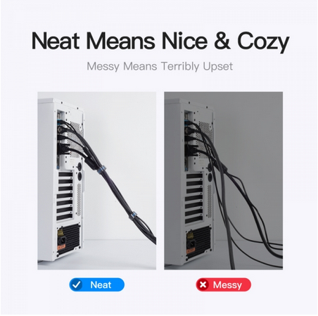 Vention Bande d'organisation de câbles Velcro- 5 m - Couleur Noir