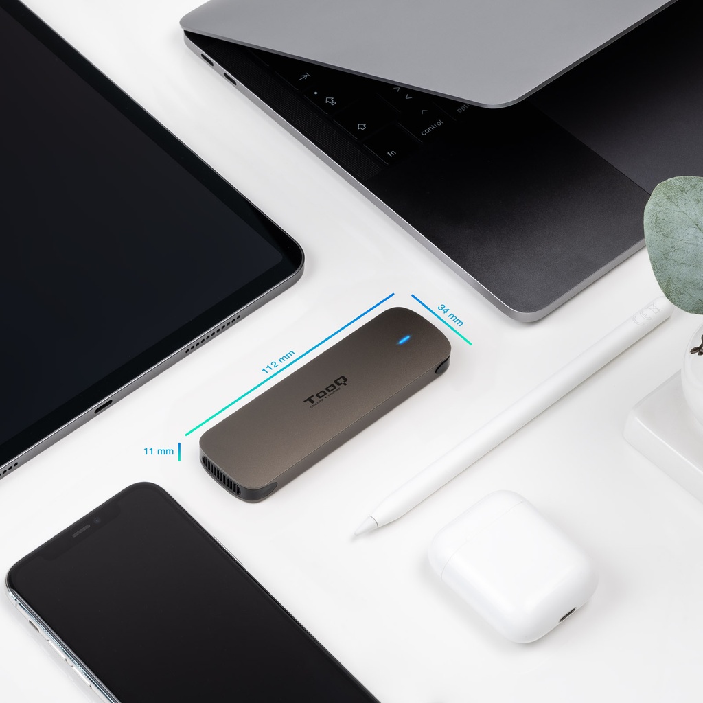 Tooq Boîtier SSD externe M.2 NGFF USB-C USB 3.1 Gen1 