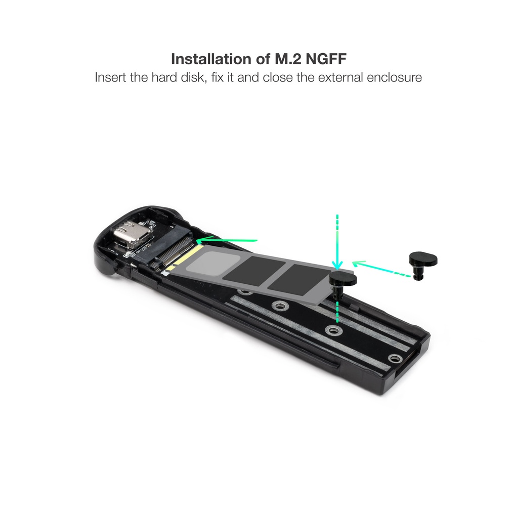 Tooq Boîtier externe SSD M.2 USB-C argent