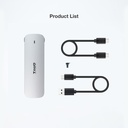 Tooq Boîtier externe SSD M.2 USB-C argent