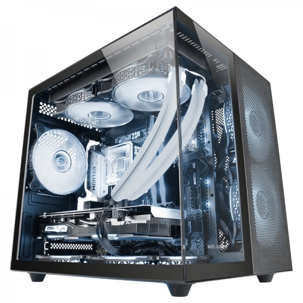 Mars Gaming MC-NOVAM Mini Tower - Double verre trempé - Jusqu'à 7 ventilateurs - Modulaire - USB-C et USB 3.0