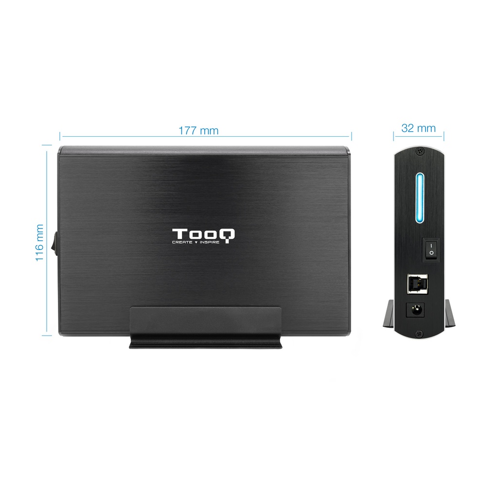 Tooq Boîtier externe HDD 3,5" SATA USB 3.0/3.1 Gen 1