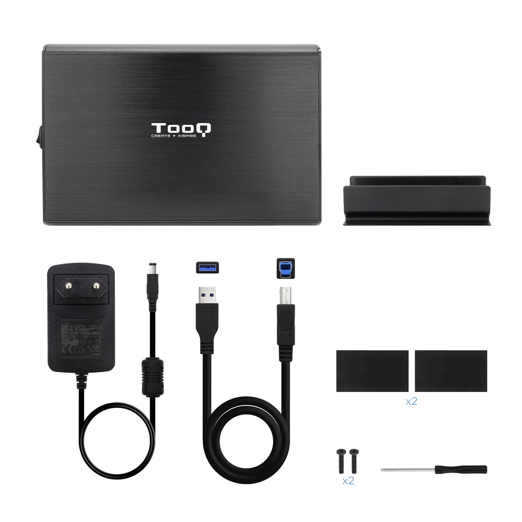 Tooq Boîtier externe HDD 3,5" SATA USB 3.0/3.1 Gen 1
