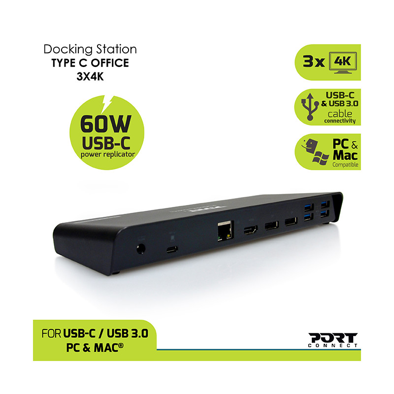Station d'accueil bureau 3 X 4K USB-A & USB-C 12 périphériques 85W 901904-EU