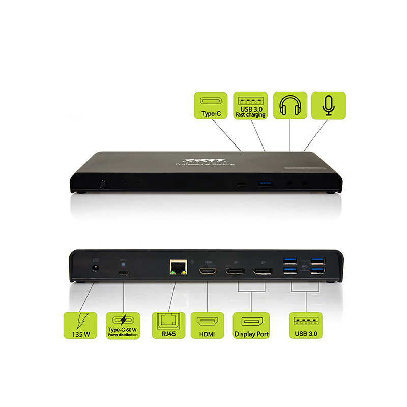 Station d'accueil bureau 3 X 4K USB-A & USB-C 12 périphériques 85W 901904-EU