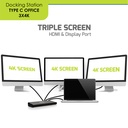 Station d'accueil bureau 3 X 4K USB-A & USB-C 12 périphériques 85W 901904-EU