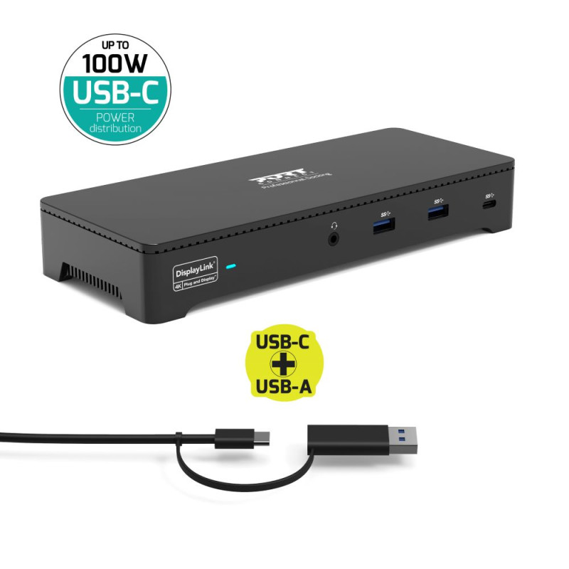 Station d'accueil bureau 3 x 4K USB-C & USB-A 10 périphériques 100W 901904WEU