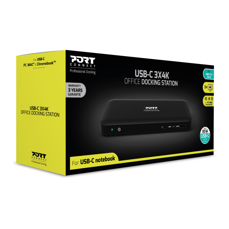   Station d'accueil bureau 3 X 4K USB-C 9 périphériques 85W  901910