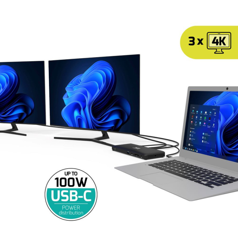 Station d'accueil bureau 2 X 4K USB-C 11 périphériques 100W  901910W-EU