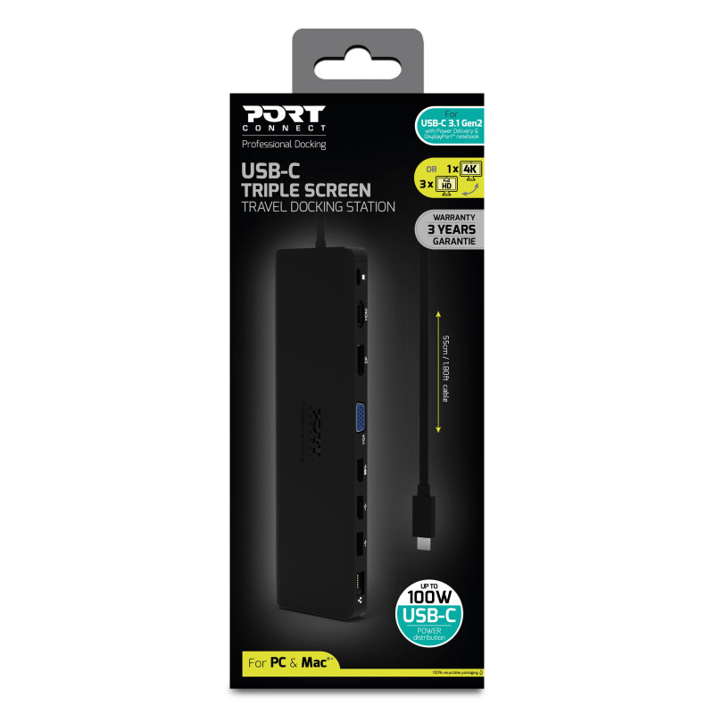 Station d'accueil mobile 2 X 2K USB-C 11 périphériques 100W  901906-W