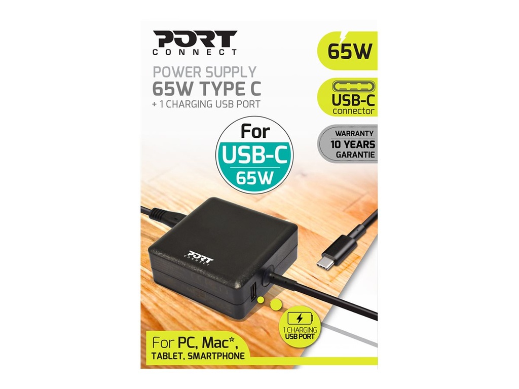 PORT Alimentation secteur USB-C 65W & 1 port USB-A 2.4A 900097