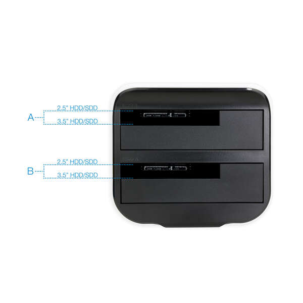 Tooq Station d'accueil USB 3.0 HDD/SSD 2.5", 3.5" SATA I,II,III Bouton de clonage Sauvegarde  