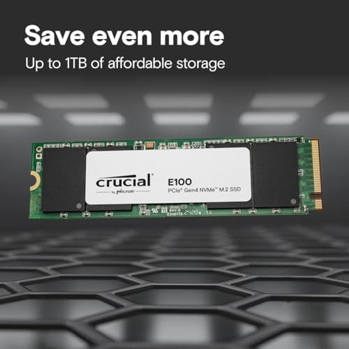 SSD Crucial E100 480 Go M2 PCIe NVMe 4.0