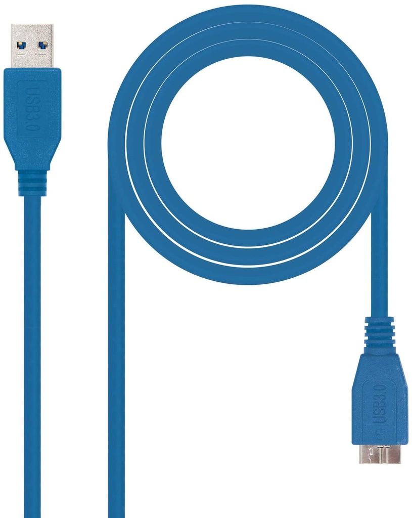 Nanocable 10.01.1101-BL USB-A 3.0 Mâle vers Micro-USB 3.0 Mâle 1m - Couleur Bleu