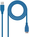 Nanocable 10.01.1101-BL USB-A 3.0 Mâle vers Micro-USB 3.0 Mâle 1m - Couleur Bleu