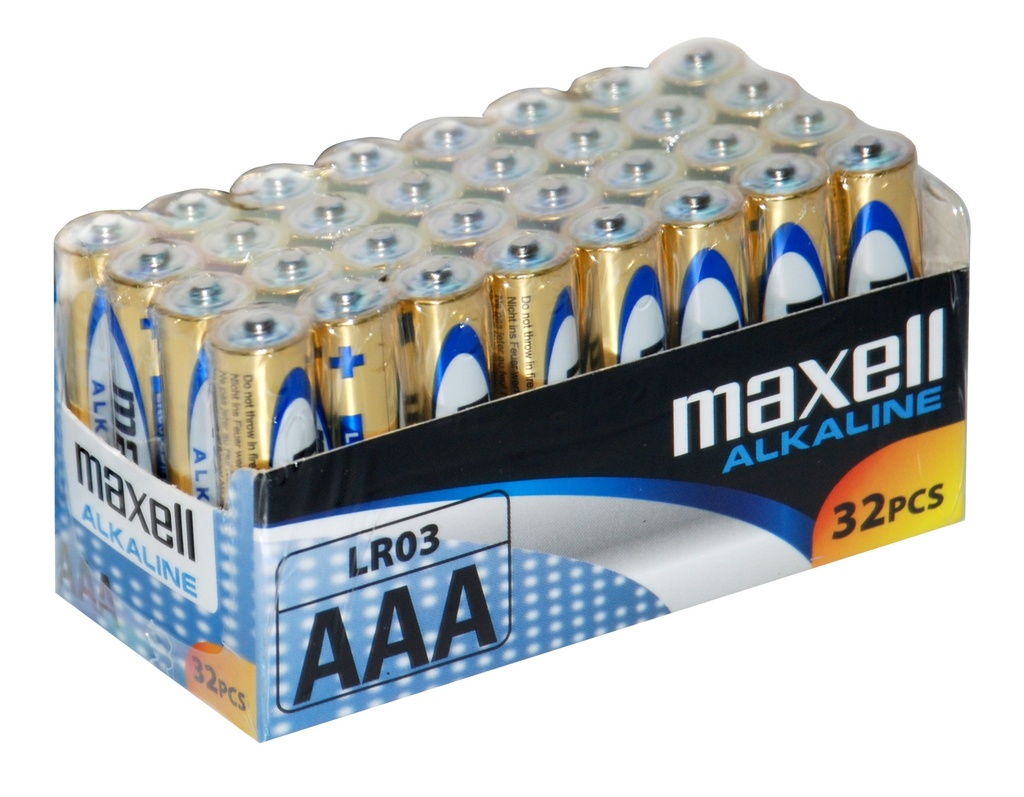 Maxell Lot de 32 piles alcalines LR03 AAA 1,5 V 