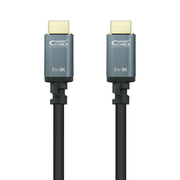 Nanocable 10.15.8002 HDMI 2.1 IRIS 8K Mâle vers HDMI 2.1 IRIS 8K Mâle 2m - Couleur Noir