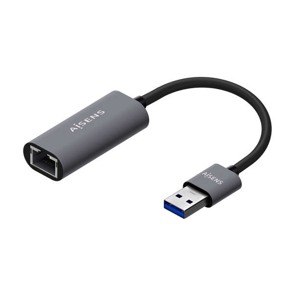 Aisens A106-0708 Convertisseur USB 3.0 vers Gigabit Ethernet 10/100/1000 Mbps - 15 cm - Gris