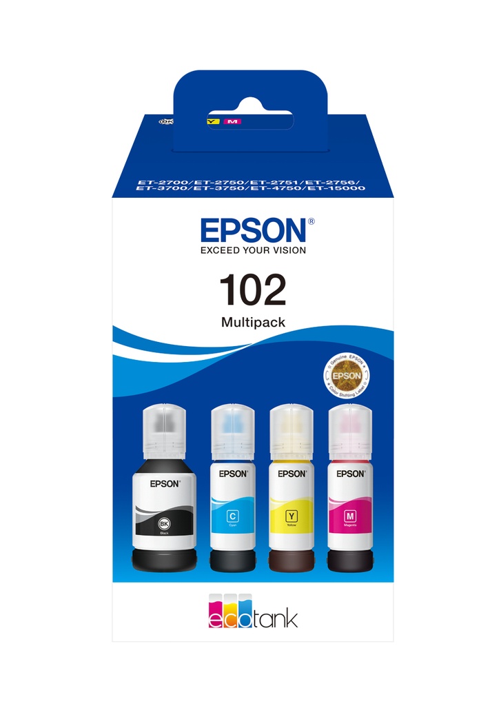 Epson 102 Multipack 4 couleurs (337 ml)  C13T03R640