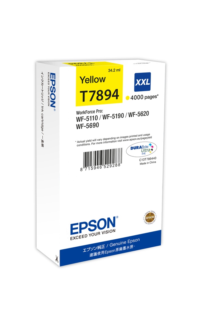 Epson Encre Yellow XXL  C13T789440 (4 000 p)
