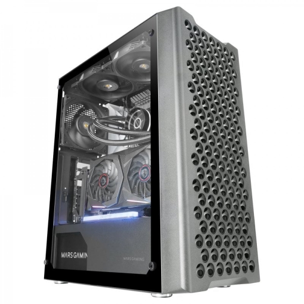 Mars Gaming MC-iPRO - Verre Trempé - Flux d'Air Supérieur - Compatible ATX - Gestion des Câbles - Connectivité Avancée - Couleur Noir