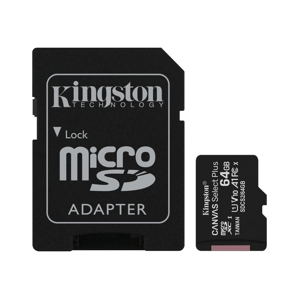 Kingston Micro SDHC 64 Go Classe 10 100 Mo/s + Adaptateur SD