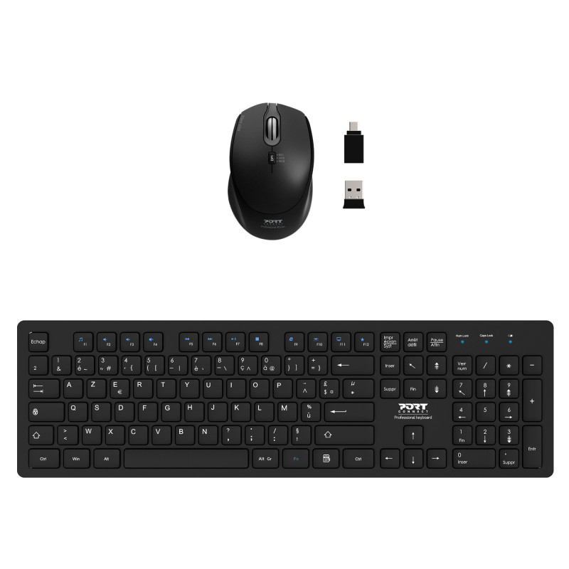PORT Pack sans fil 2.4 GHz : Clavier & Souris Silencieux 900906-FR