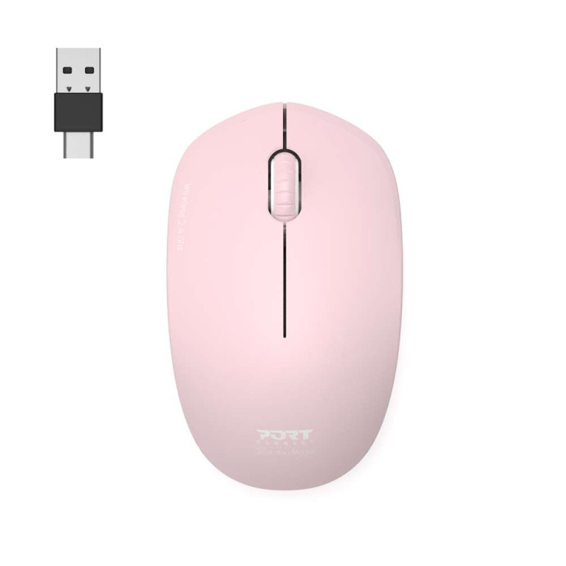 PORT Souris sans fil 2.4GHz Collection II Rose 900541