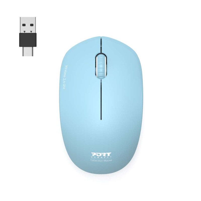 PORT Souris sans fil 2.4GHz Collection II Bleu Pastel 900544