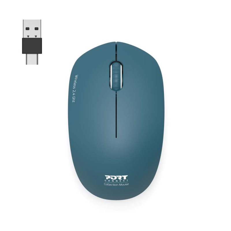 PORT Souris sans fil 2.4GHz Collection II Bleu Canard 900545
