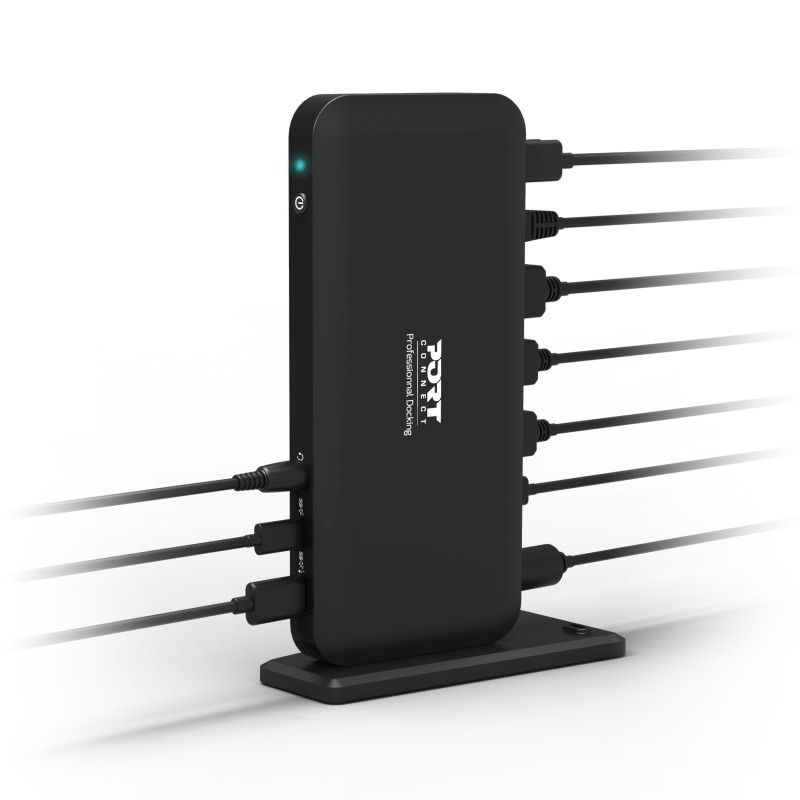 PORT Station d'accueil bureau 3 X 4K USB-C 9 périphériques 85W  901910