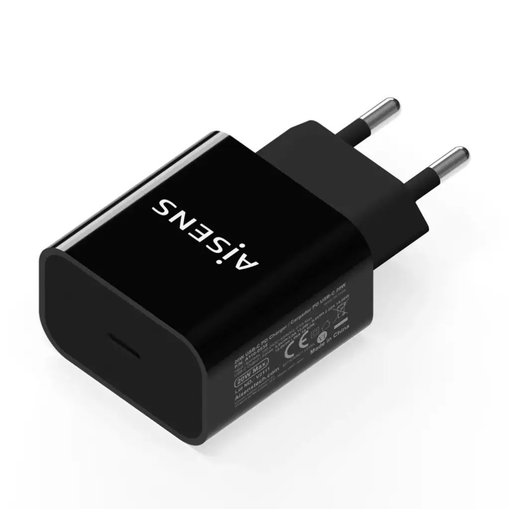 Aisens A110-0538 Chargeur USB-C PD3.0 1 port 1 x USB-C 20 W, noir