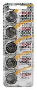 Maxell CR2016 Lot de 5 piles bouton au lithium 3V CR2016 E-B5 MXL