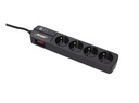 Infosec S4 Black Line II - Parasurtenseur 4 Prises FR