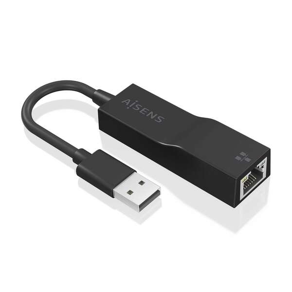Aisens A106-0766 Convertisseur USB 3.0 vers Gigabit Ethernet 10/100/1000 Mbps - 15 cm - Noir
