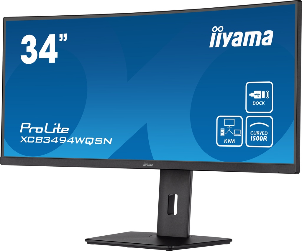 IIYAMA XCB3494WQSN-B5  IPS HDMI-DP-USB-C HUB USB- USB-C Dock - RJ45 - 3840*1440 -KVM