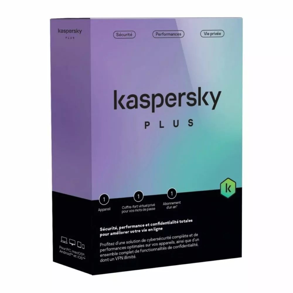 Kaspersky Plus Antivirus - 10 appareils - 1 an de service  