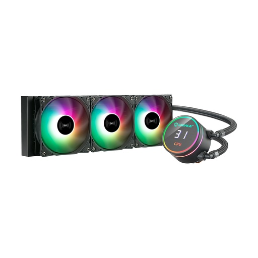 [VEN0024] Unykach UK353101 Aquastorm 360 Kit de refroidissement liquide - 3 ventilateurs 120 mm - Éclairage RVB - Affichage de la température du processeur - Tube 38 mm